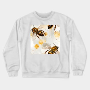 Honeycomb and Bee Pattern 22 Crewneck Sweatshirt